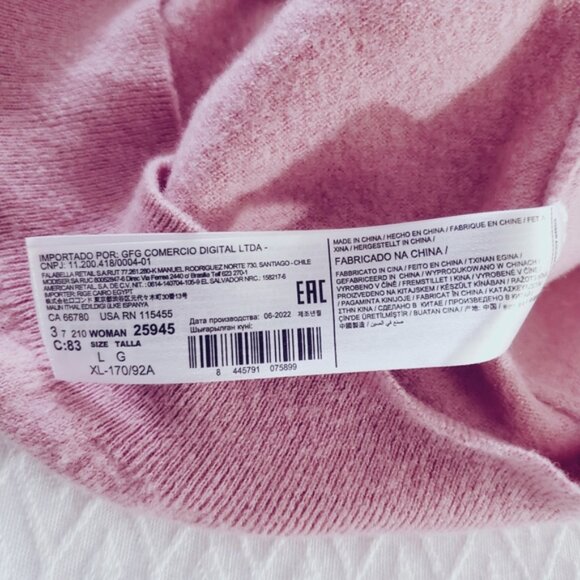 MANGO Selection 100% Wool Dusty Pink V Neck Pullover - Picture 4 of 8